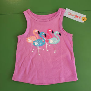 NWT Cat & Jack Flamingos Tank Top 12M